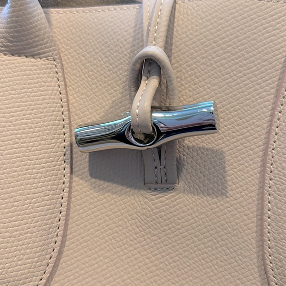 LONGCHAMP Roseau Large Leather Shoulder Tote-light pink (cert of authenticity) - Picture 11 of 17